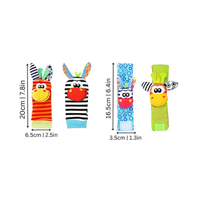 Colorful Baby Rattle Toy and Cute Socks Set