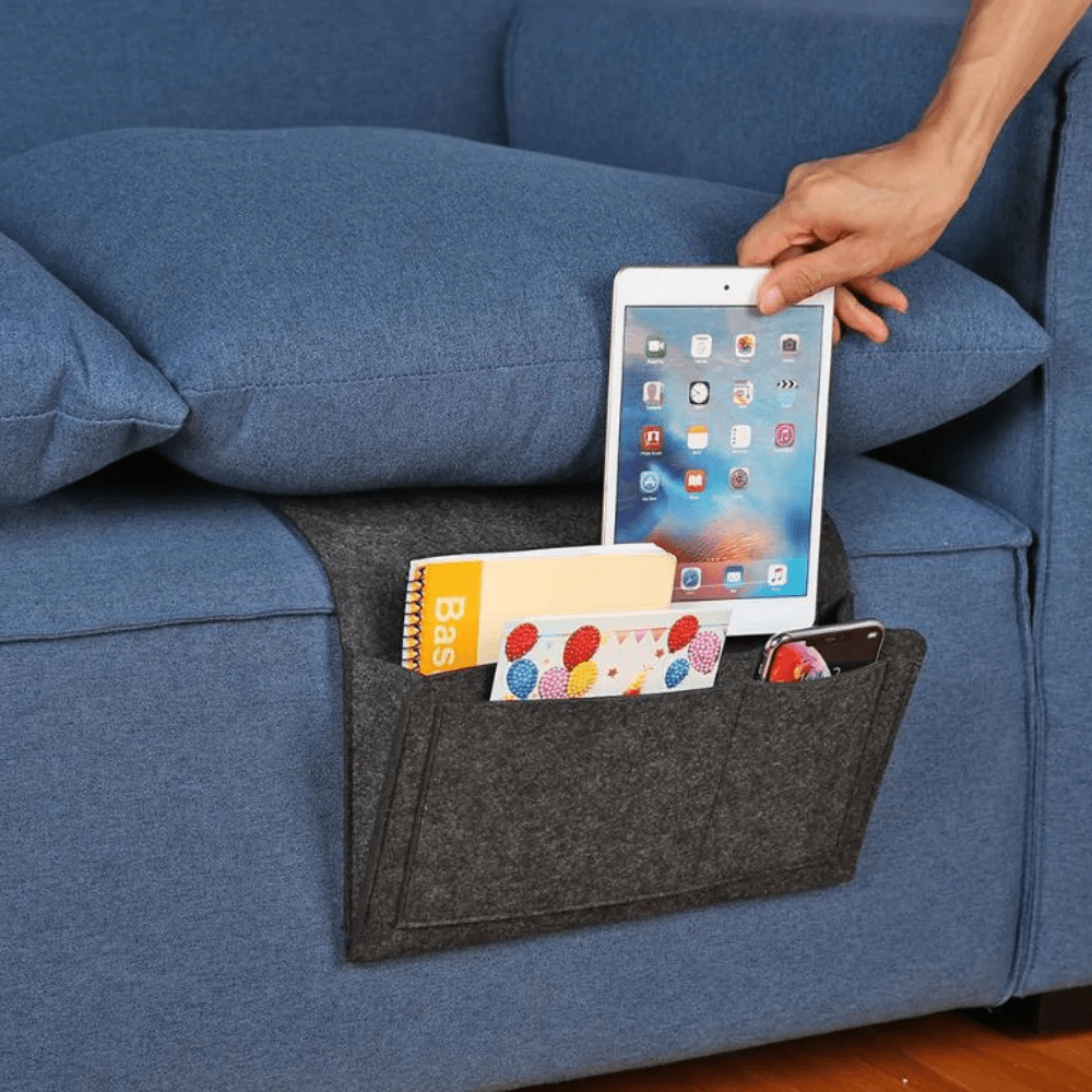 Compact Bedside Storage Basket - Sturdy Felt Organizer