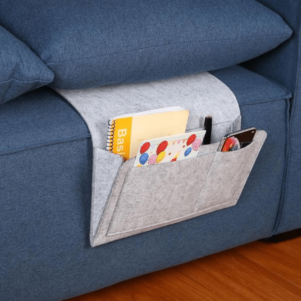Compact Bedside Storage Basket - Sturdy Felt Organizer