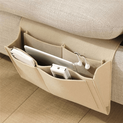 Compact Bedside Storage Basket - Sturdy Felt Organizer
