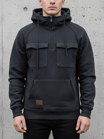 Warm Mens Fleece Hooded Jacket - Fesara