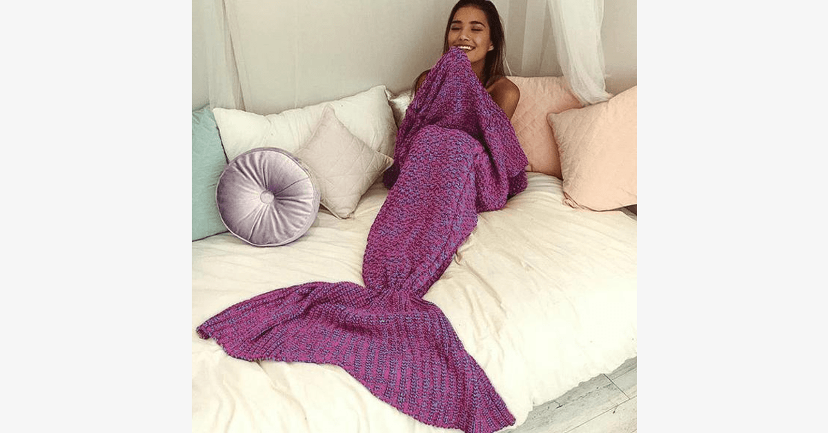 Soft Plush Knitted Mermaid Blanket