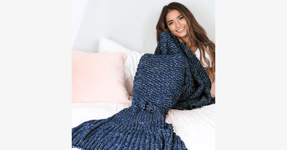 Soft Plush Knitted Mermaid Blanket
