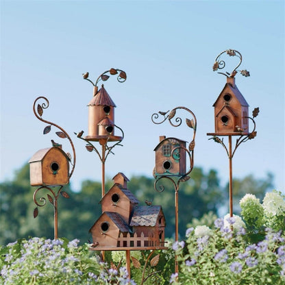 Decorative Metal Bird House Garden Decoration - Fesara