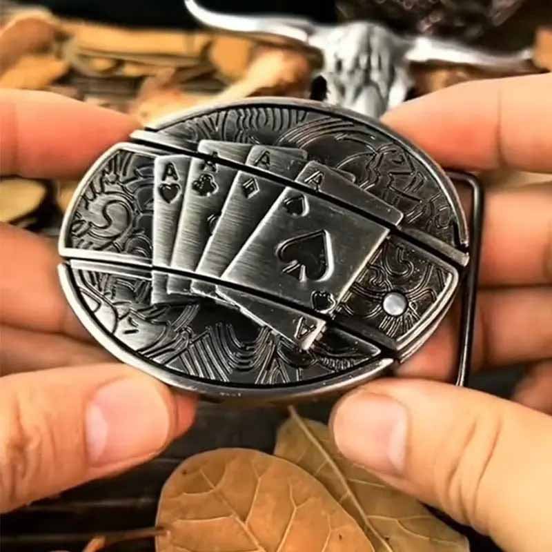 Western Style Silver Cowboy Belt Buckle