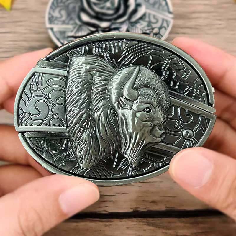 Western Style Silver Cowboy Belt Buckle