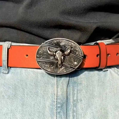 Western Style Silver Cowboy Belt Buckle