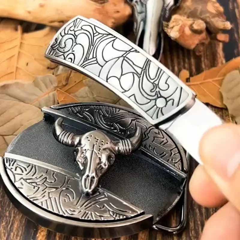 Western Style Silver Cowboy Belt Buckle