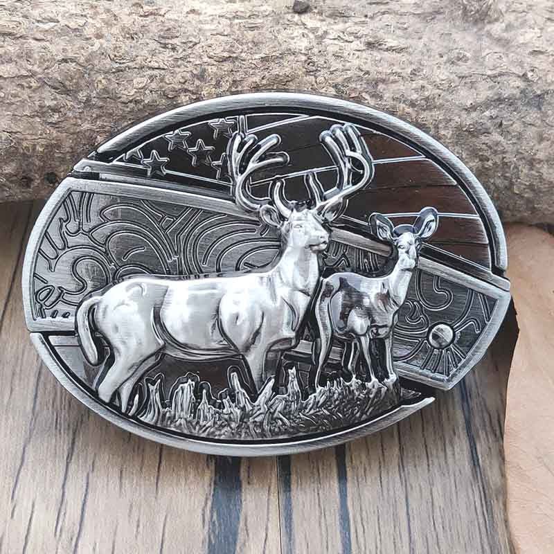 Western Style Silver Cowboy Belt Buckle
