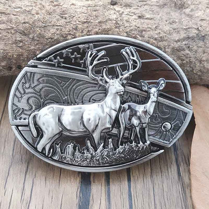 Western Style Silver Cowboy Belt Buckle