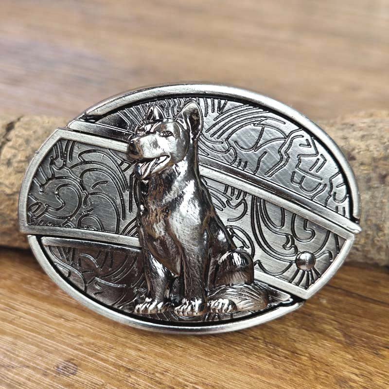 Western Style Silver Cowboy Belt Buckle