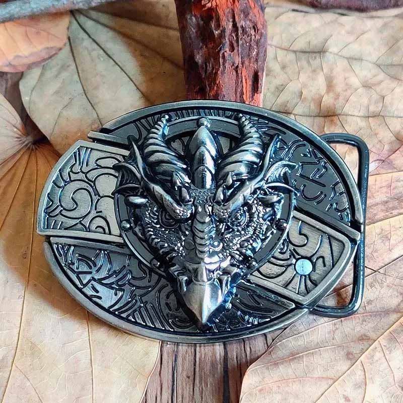 Western Style Silver Cowboy Belt Buckle