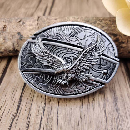 Western Style Silver Cowboy Belt Buckle