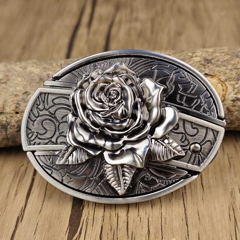 Western Style Silver Cowboy Belt Buckle