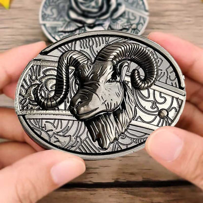 Western Style Silver Cowboy Belt Buckle
