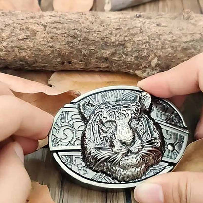 Western Style Silver Cowboy Belt Buckle