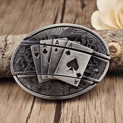 Western Style Silver Cowboy Belt Buckle