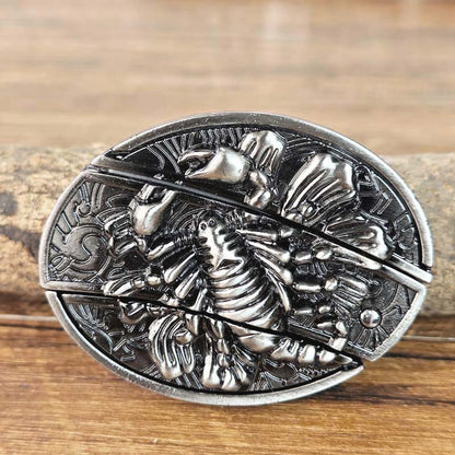 Western Style Silver Cowboy Belt Buckle