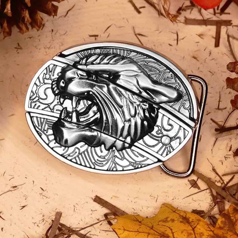 Western Style Silver Cowboy Belt Buckle