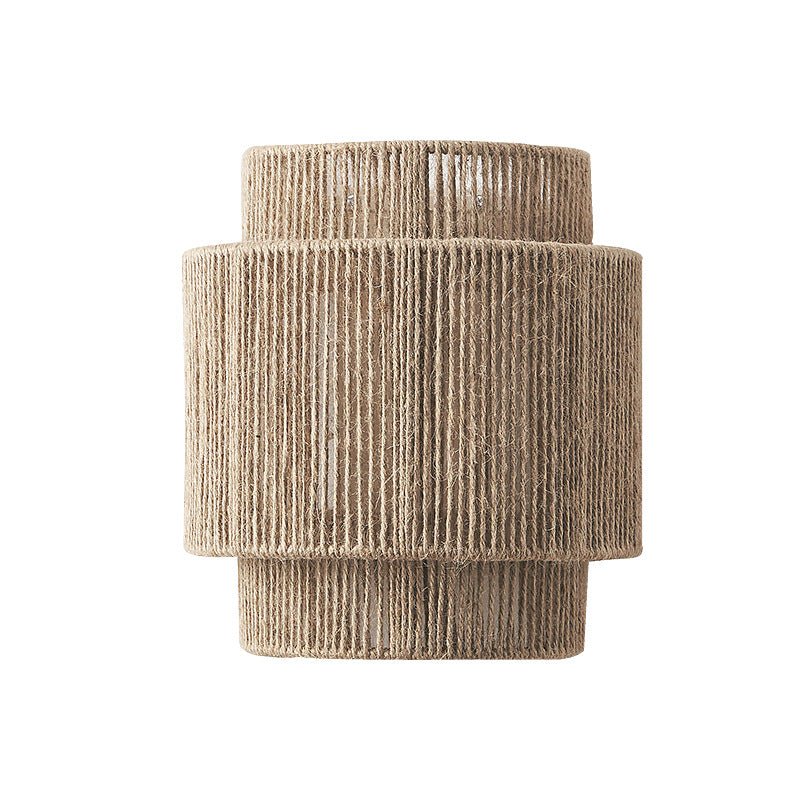 Rustic Woven Hemp LED Table Lamp