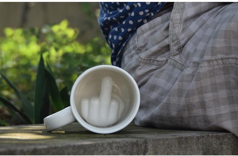 Funny Prankster Middle Finger Coffee Mug