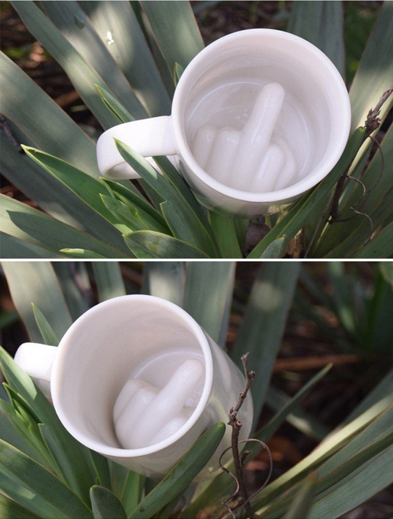 Funny Prankster Middle Finger Coffee Mug