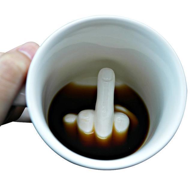 Funny Prankster Middle Finger Coffee Mug