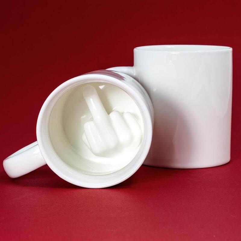 Funny Prankster Middle Finger Coffee Mug - Fesara