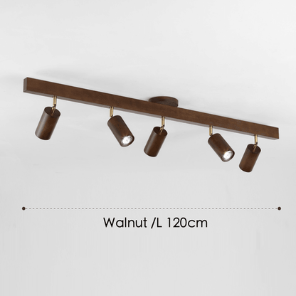 Natural Wood Adjustable Ceiling Light Fixture