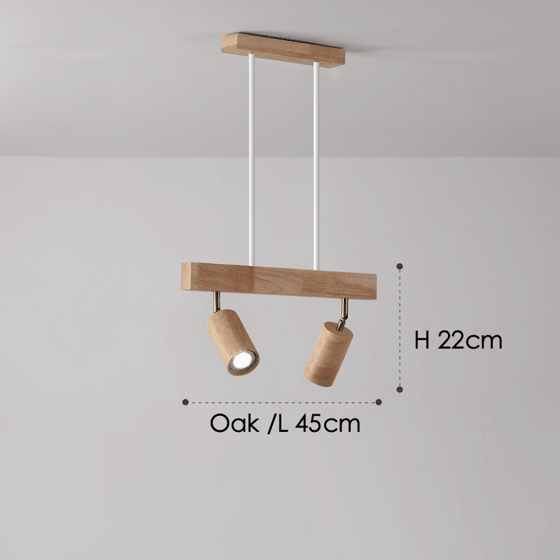 Natural Wood Adjustable Ceiling Light Fixture