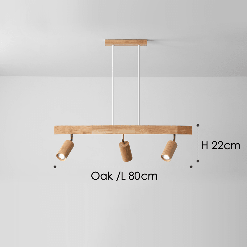 Natural Wood Adjustable Ceiling Light Fixture