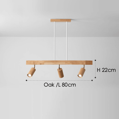 Natural Wood Adjustable Ceiling Light Fixture