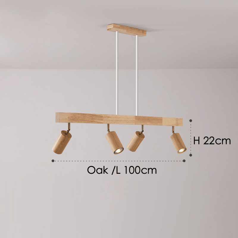 Natural Wood Adjustable Ceiling Light Fixture