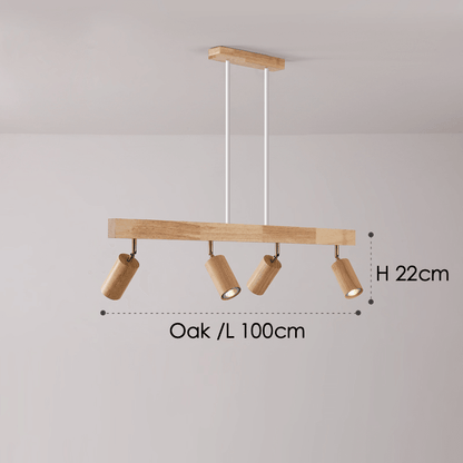 Natural Wood Adjustable Ceiling Light Fixture