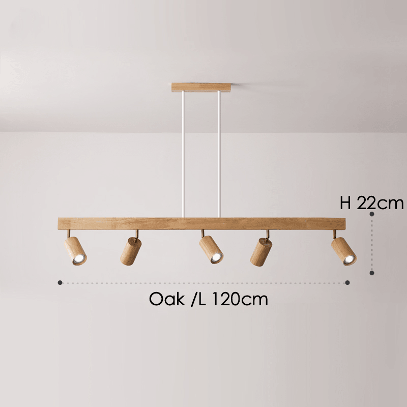 Natural Wood Adjustable Ceiling Light Fixture