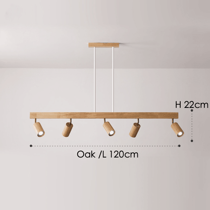 Natural Wood Adjustable Ceiling Light Fixture