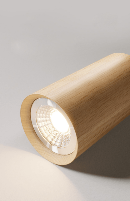 Natural Wood Adjustable Ceiling Light Fixture