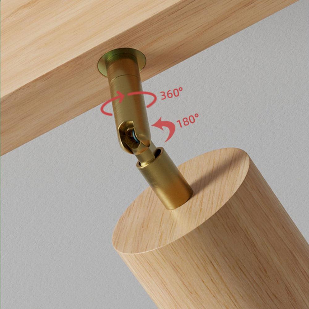 Natural Wood Adjustable Ceiling Light Fixture