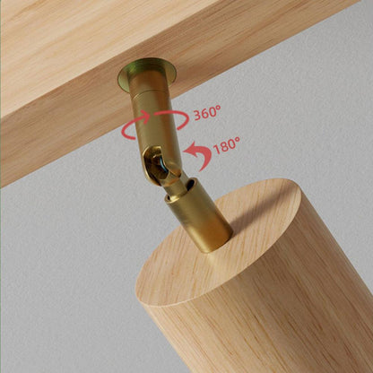 Natural Wood Adjustable Ceiling Light Fixture