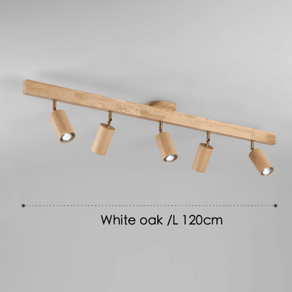 Natural Wood Adjustable Ceiling Light Fixture