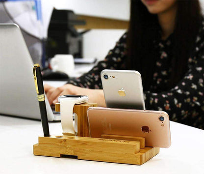 Eco Friendly Bamboo Phone Charging Station