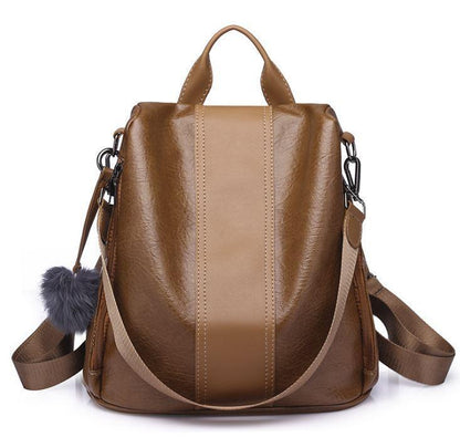 Secure Women's Leather Travel Backpack