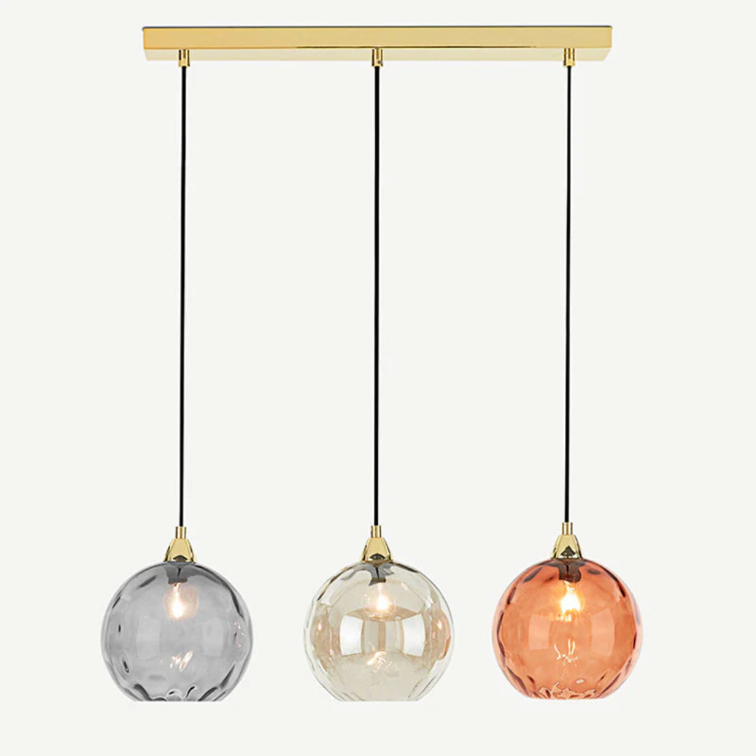 Stylish 3 Light Pendant Lamp - Chrome Cascade
