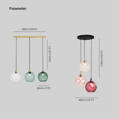 Stylish 3 Light Pendant Lamp - Chrome Cascade