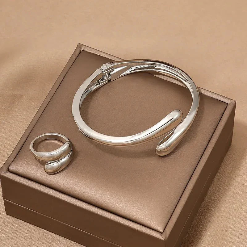 Elegant Wrap Choker Jewelry Set Necklace Bracelet Ring