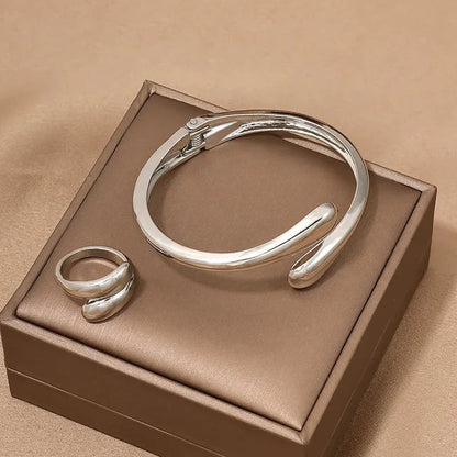 Elegant Wrap Choker Jewelry Set Necklace Bracelet Ring