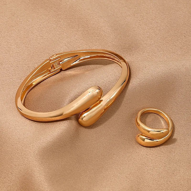 Elegant Wrap Choker Jewelry Set Necklace Bracelet Ring