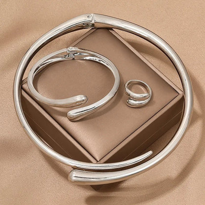 Elegant Wrap Choker Jewelry Set Necklace Bracelet Ring
