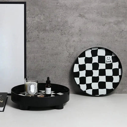 Black and White Chess Board Storage Box
