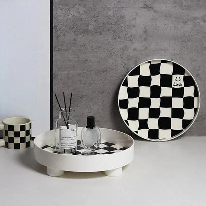 Black and White Chess Board Storage Box